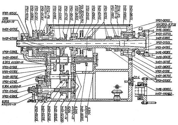 Передня (Шпиндельна) бабка токарно-гвинторізного верстата TUM-35